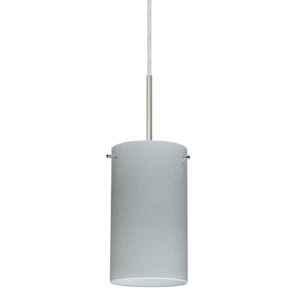 Besa Lighting Stilo 7 Cord Pendant, Chalk, Satin Nickel Finish, 1x40W Candelabra 1BT-4404KR-SN - main